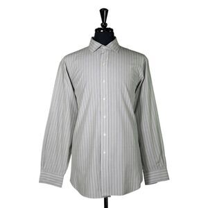 Ralph Lauren Mens Dress Shirt Button Up Green Purple Striped Cotton 17.5 34/35